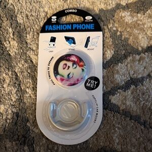 Fashion Phone Grip and Stand - White and Multicolor